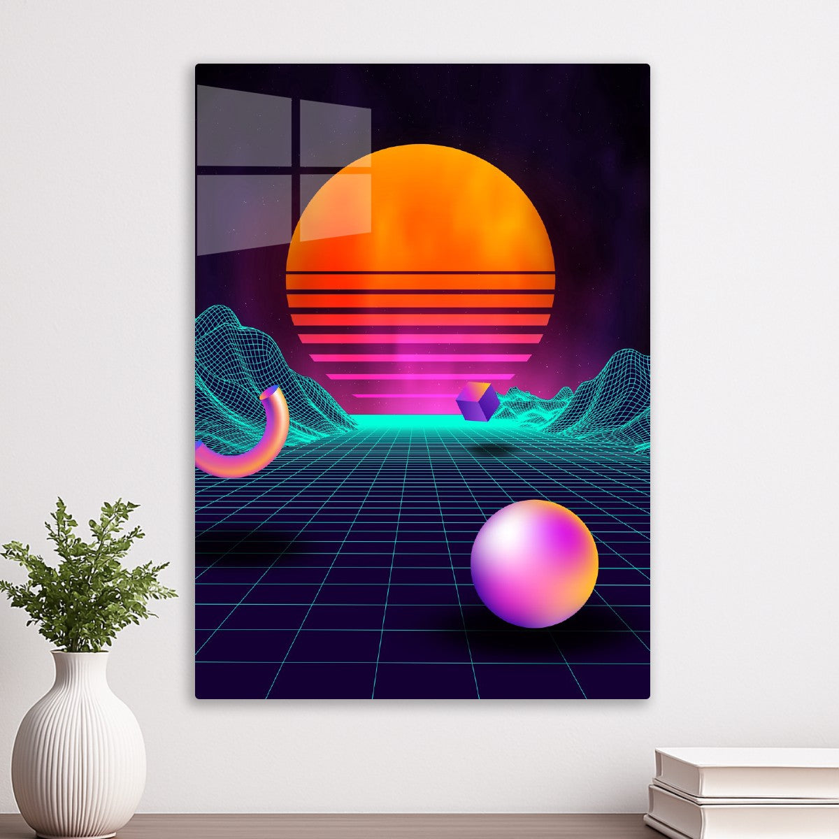 Neon retrowave sunrise