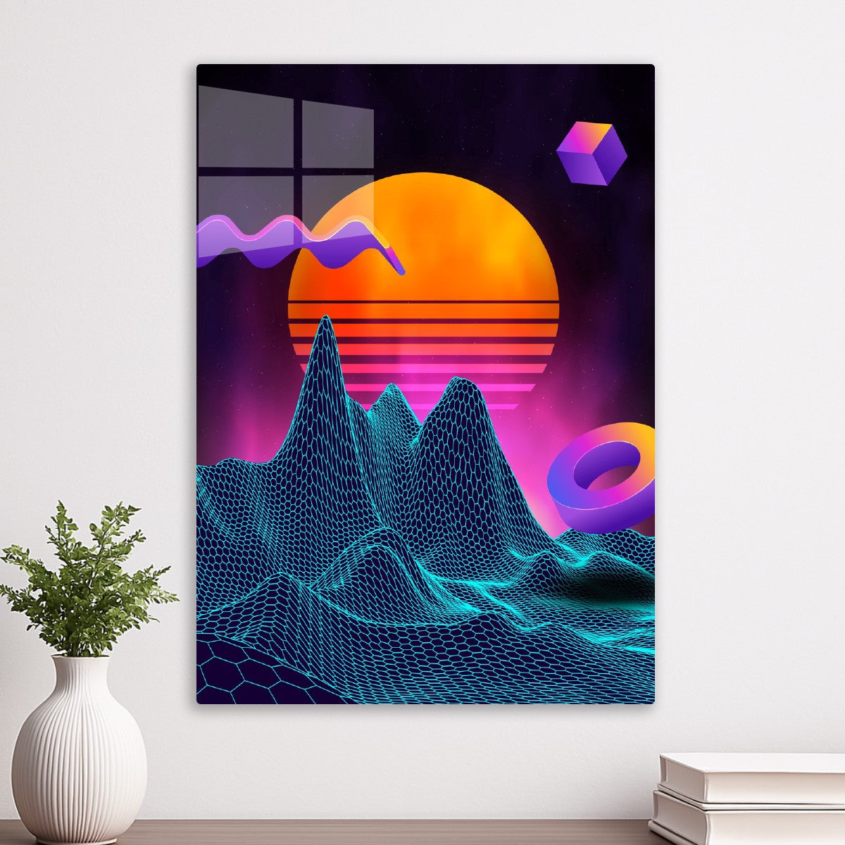 Neon retrowave sunrise