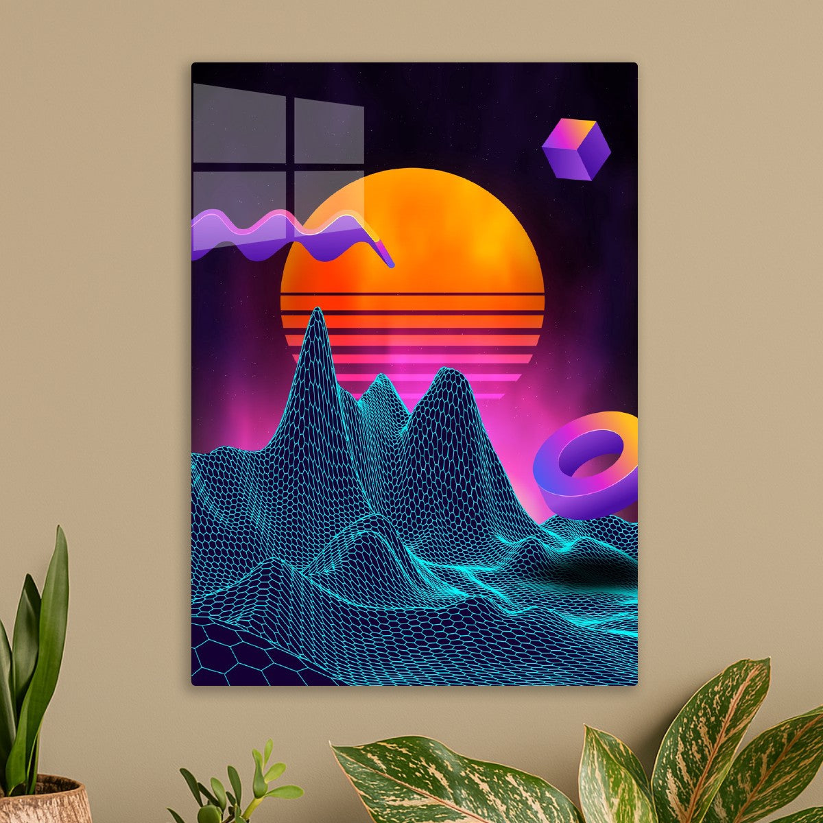 Neon retrowave sunrise