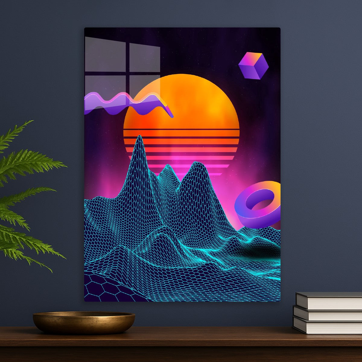 Neon retrowave sunrise