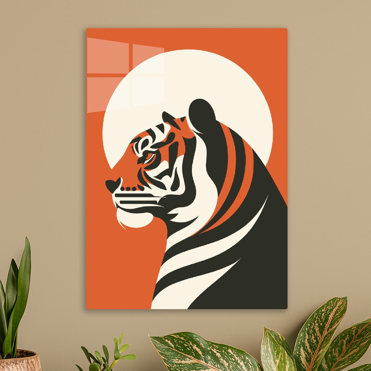 Stylized Tiger with Sun