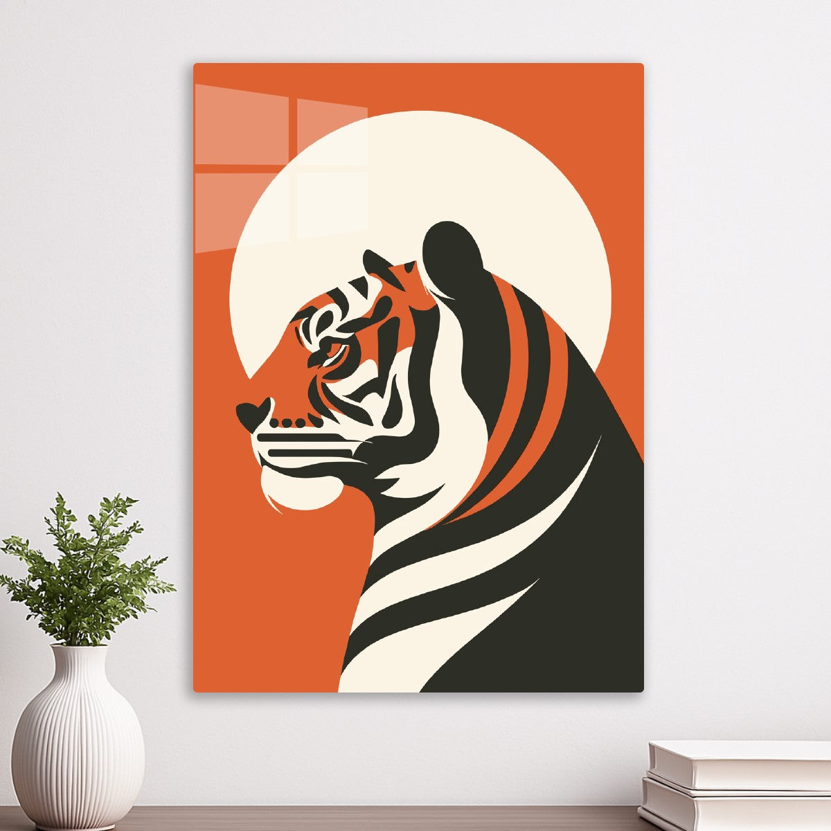 Stylized Tiger with Sun