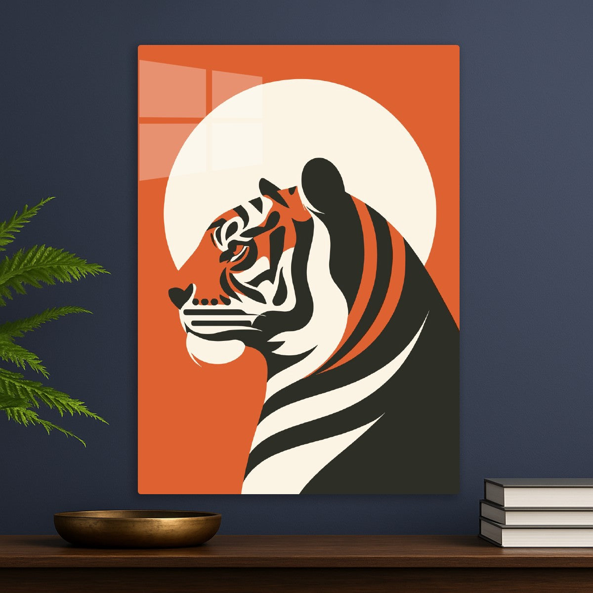 Stylized Tiger with Sun