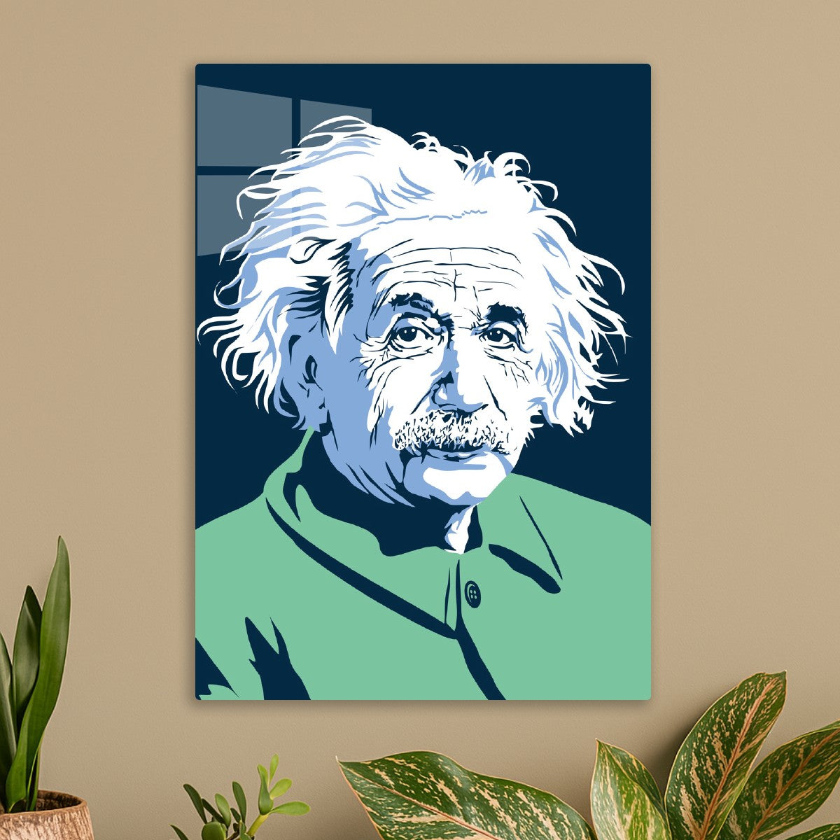 Minimalist Einstein Green Art