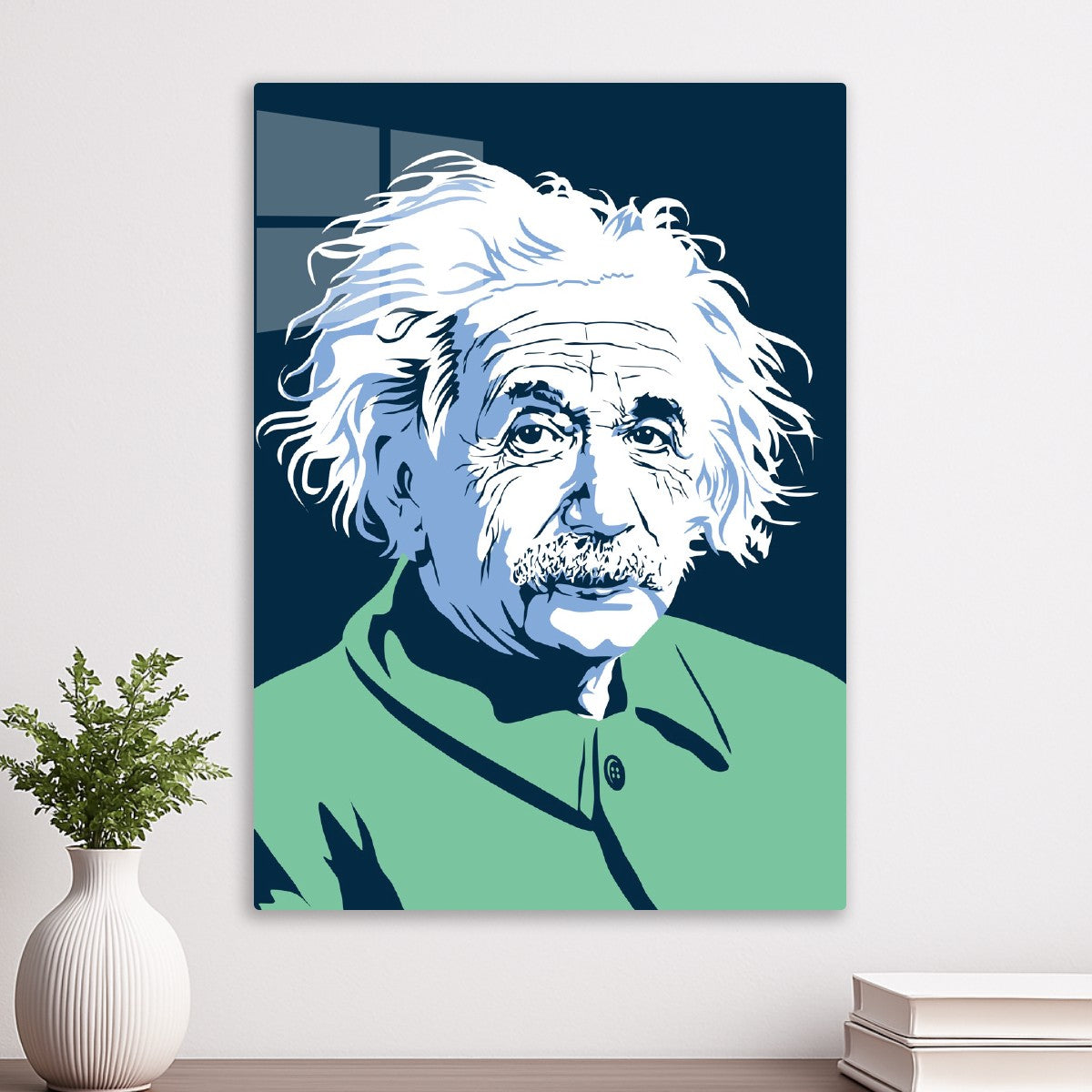 Minimalist Einstein Green Art