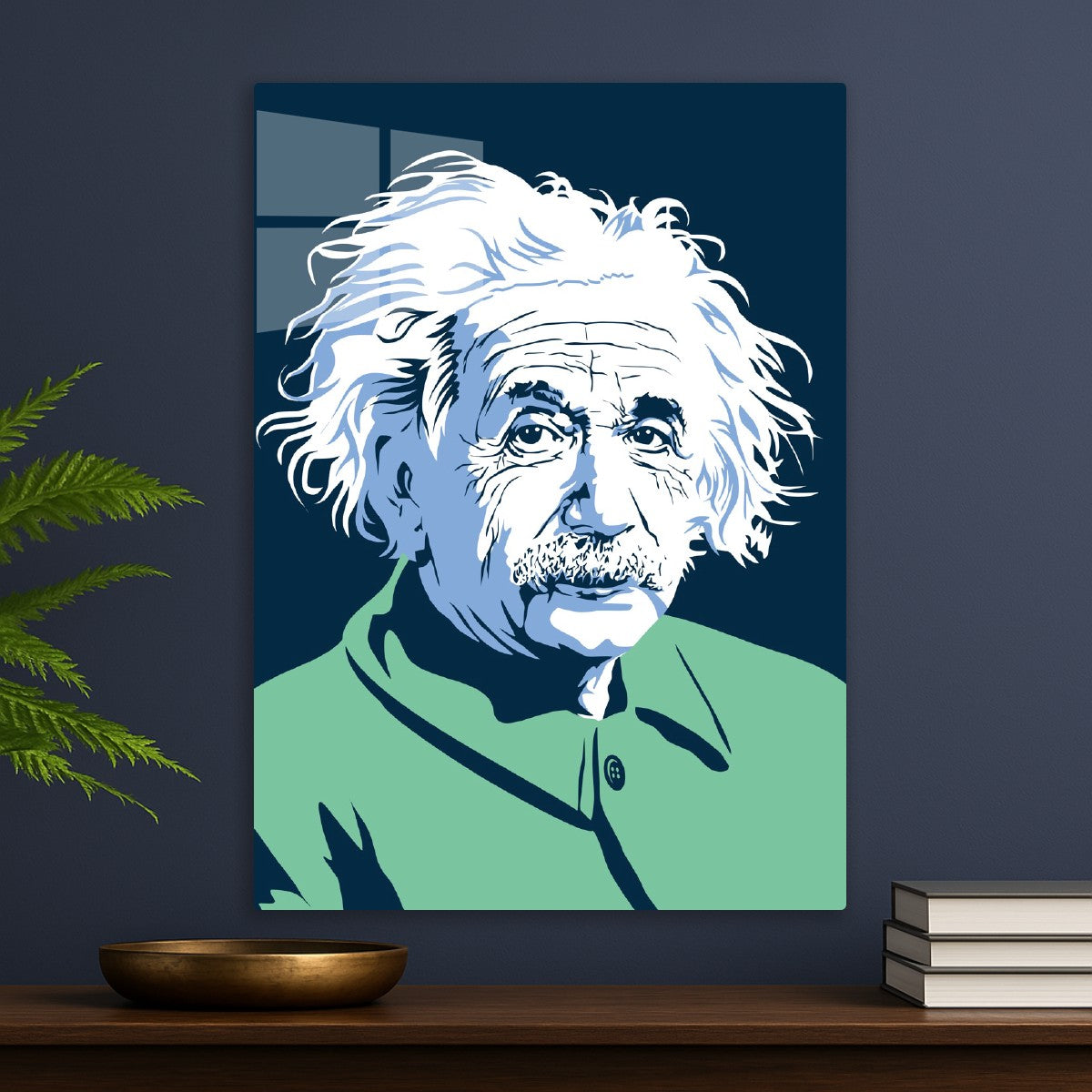 Minimalist Einstein Green Art