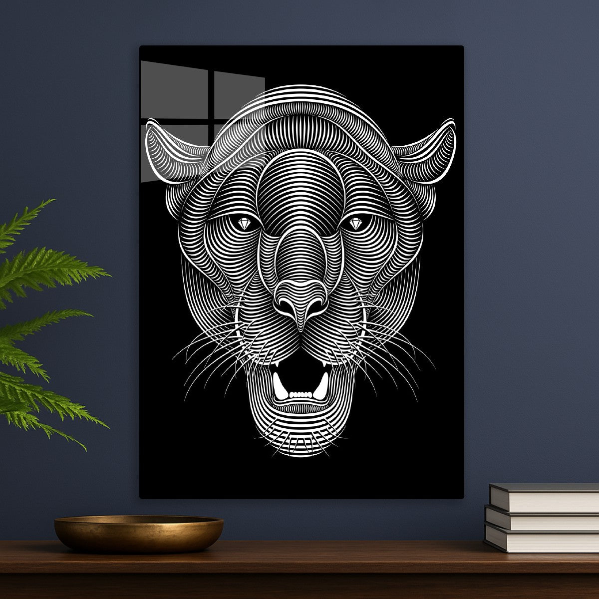 Intricate Panther Line Art