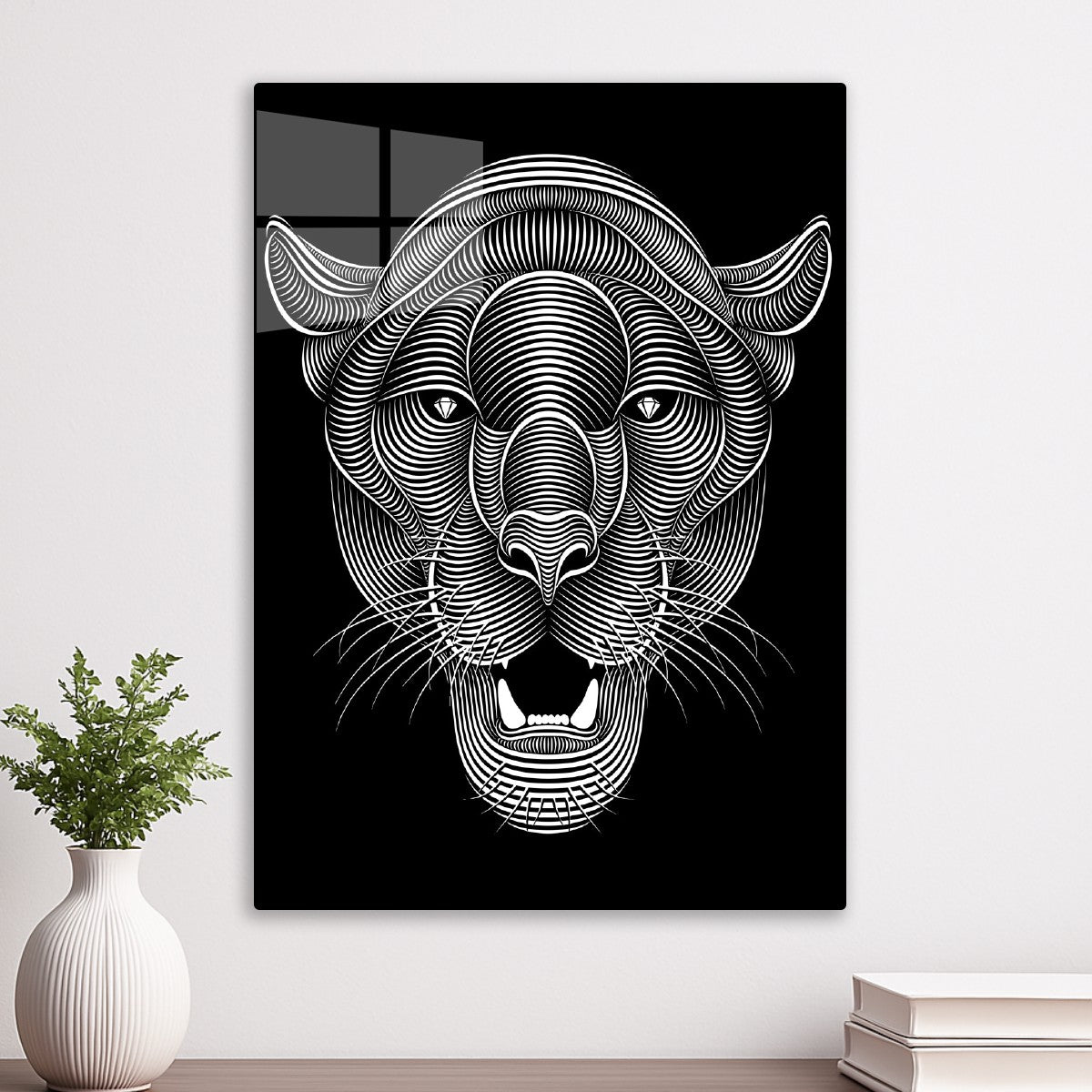 Intricate Panther Line Art