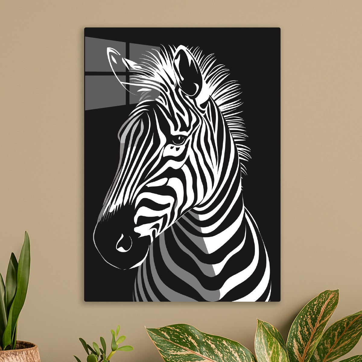 Zebra Portrait in Bold Stripes