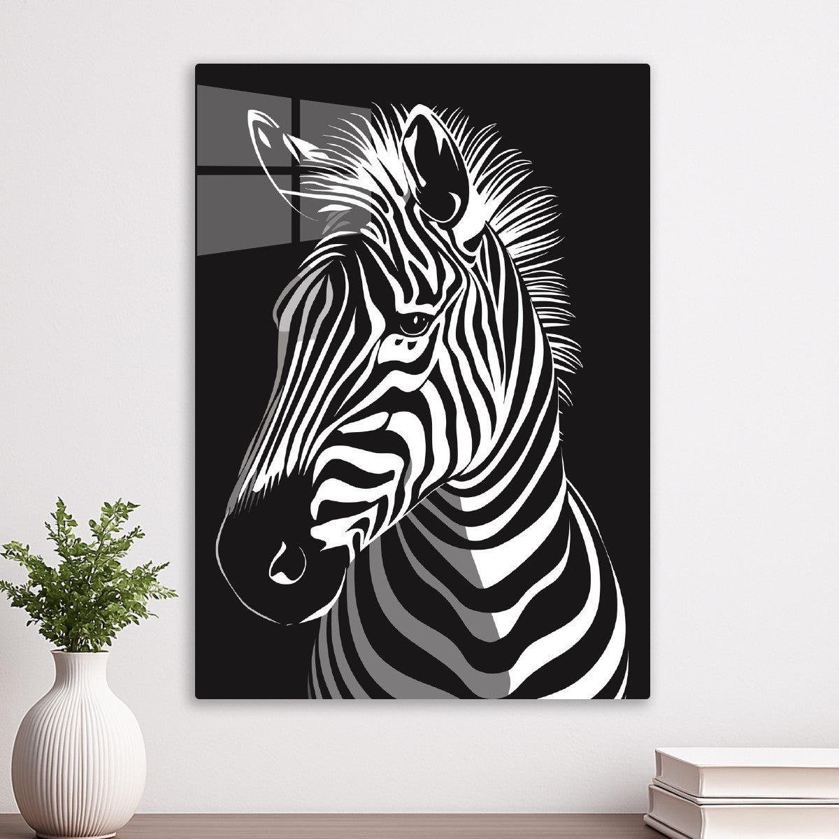Zebra Portrait in Bold Stripes