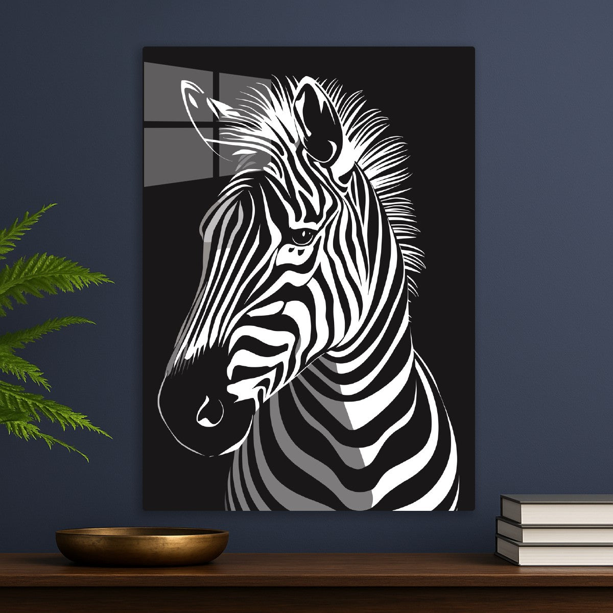 Zebra Portrait in Bold Stripes