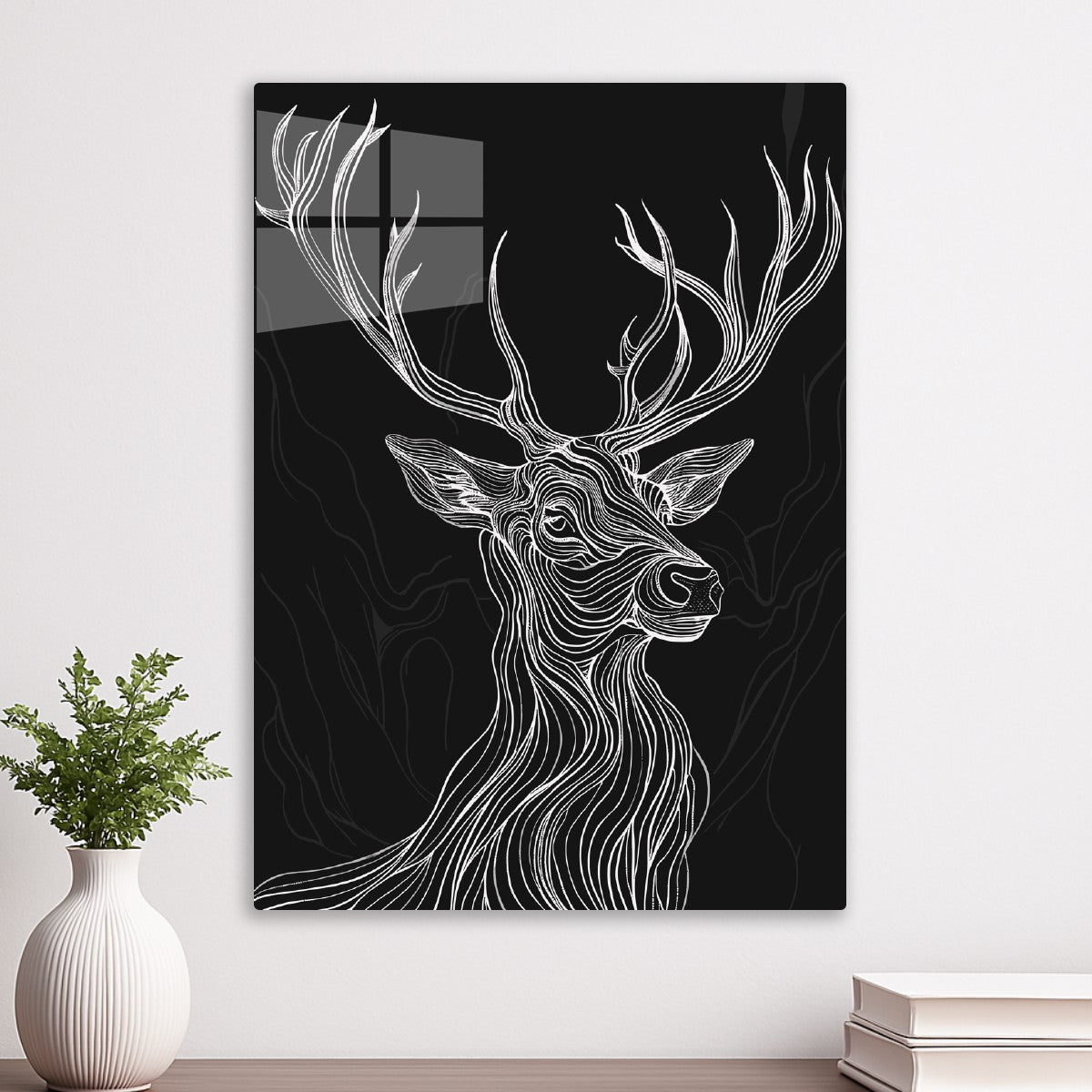 Majestic Deer in Fine Lines