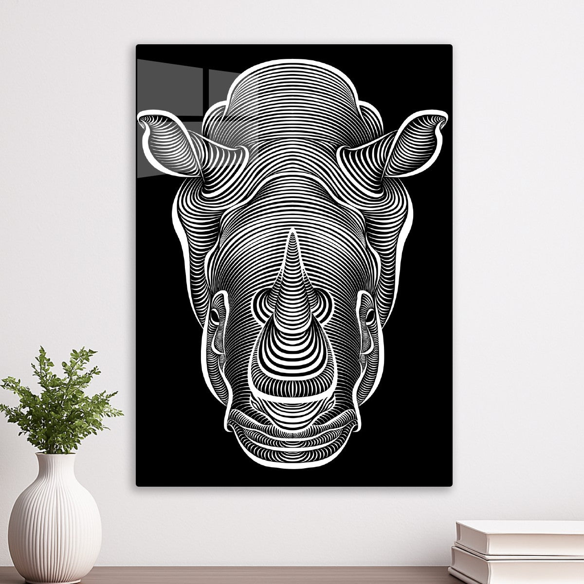 Intricate Rhino Line Potrait