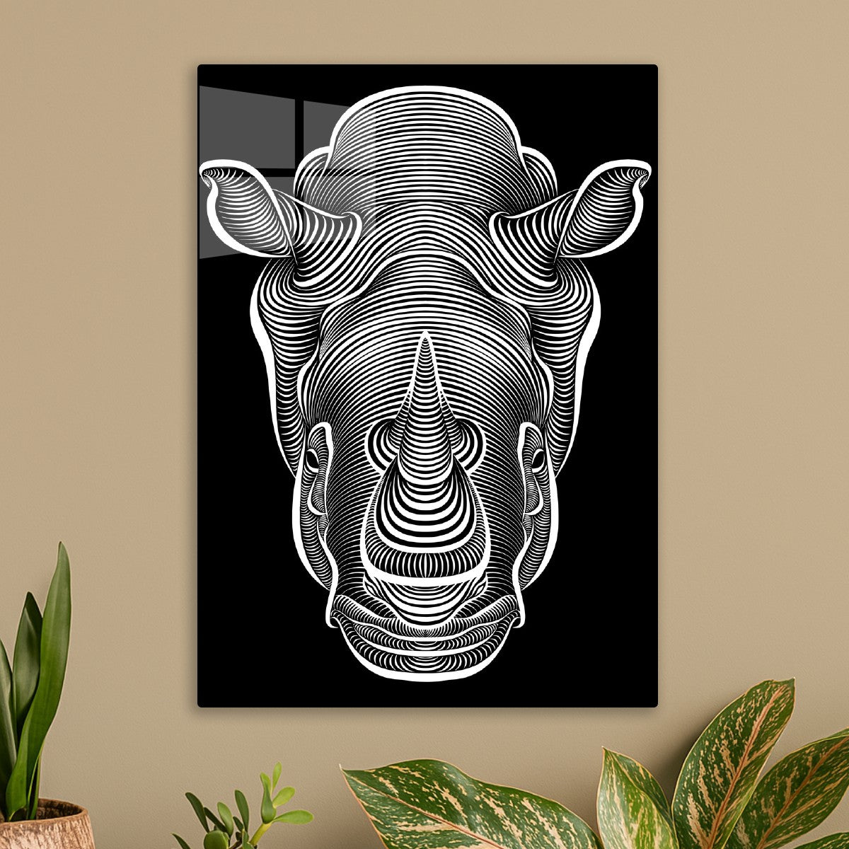 Intricate Rhino Line Potrait