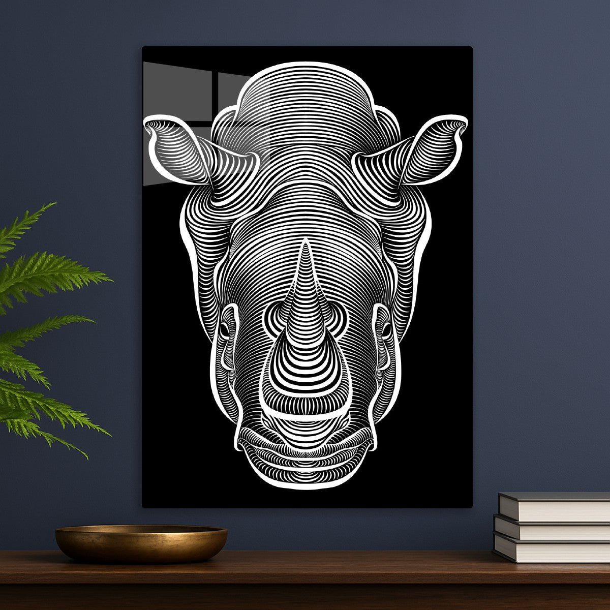 Intricate Rhino Line Potrait