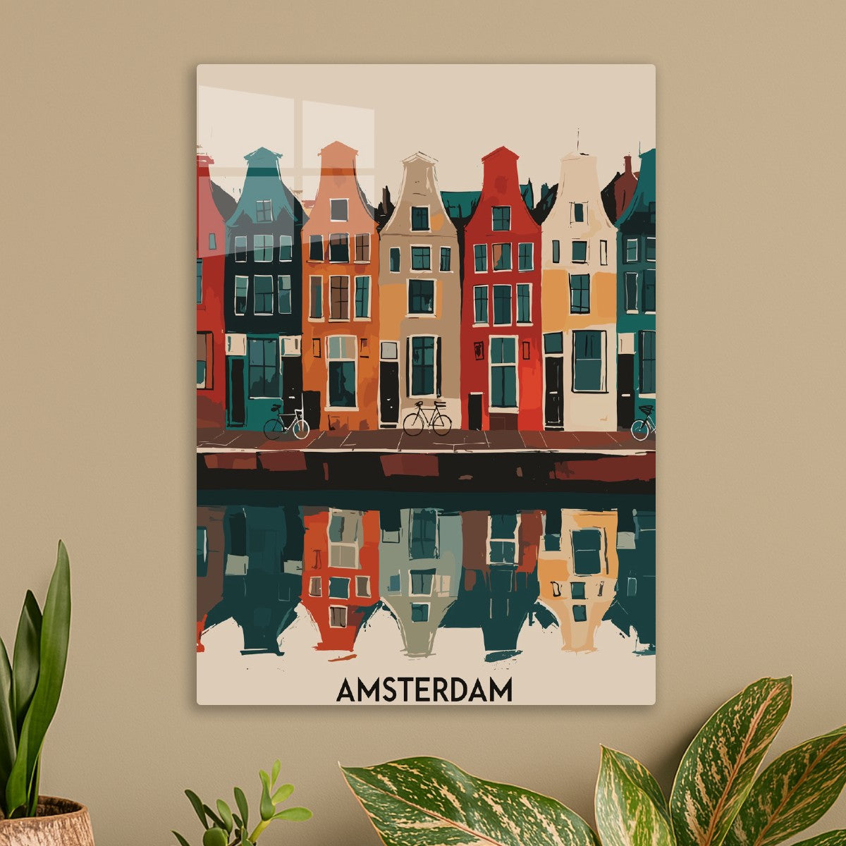 Amsterdam Canal Houses Reflect