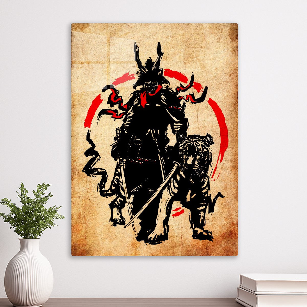 Japanese Samurai and tiger