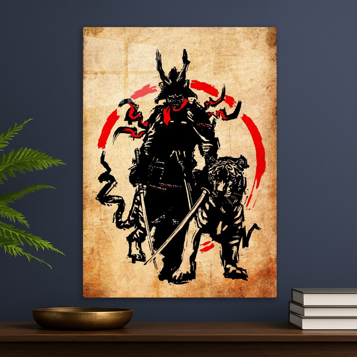 Japanese Samurai and tiger