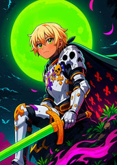 Neon Knight with Green Sword