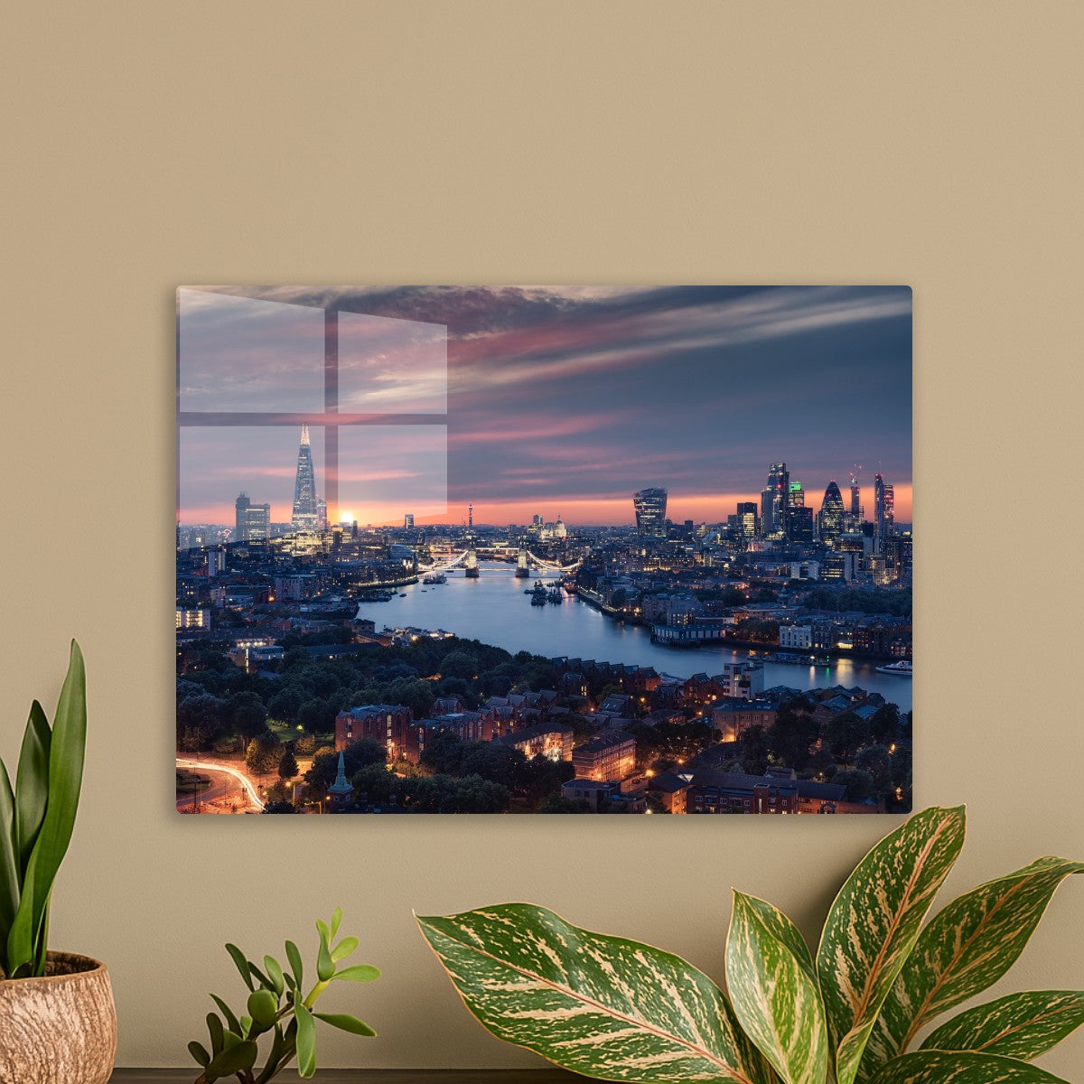London UK city skyline sunset