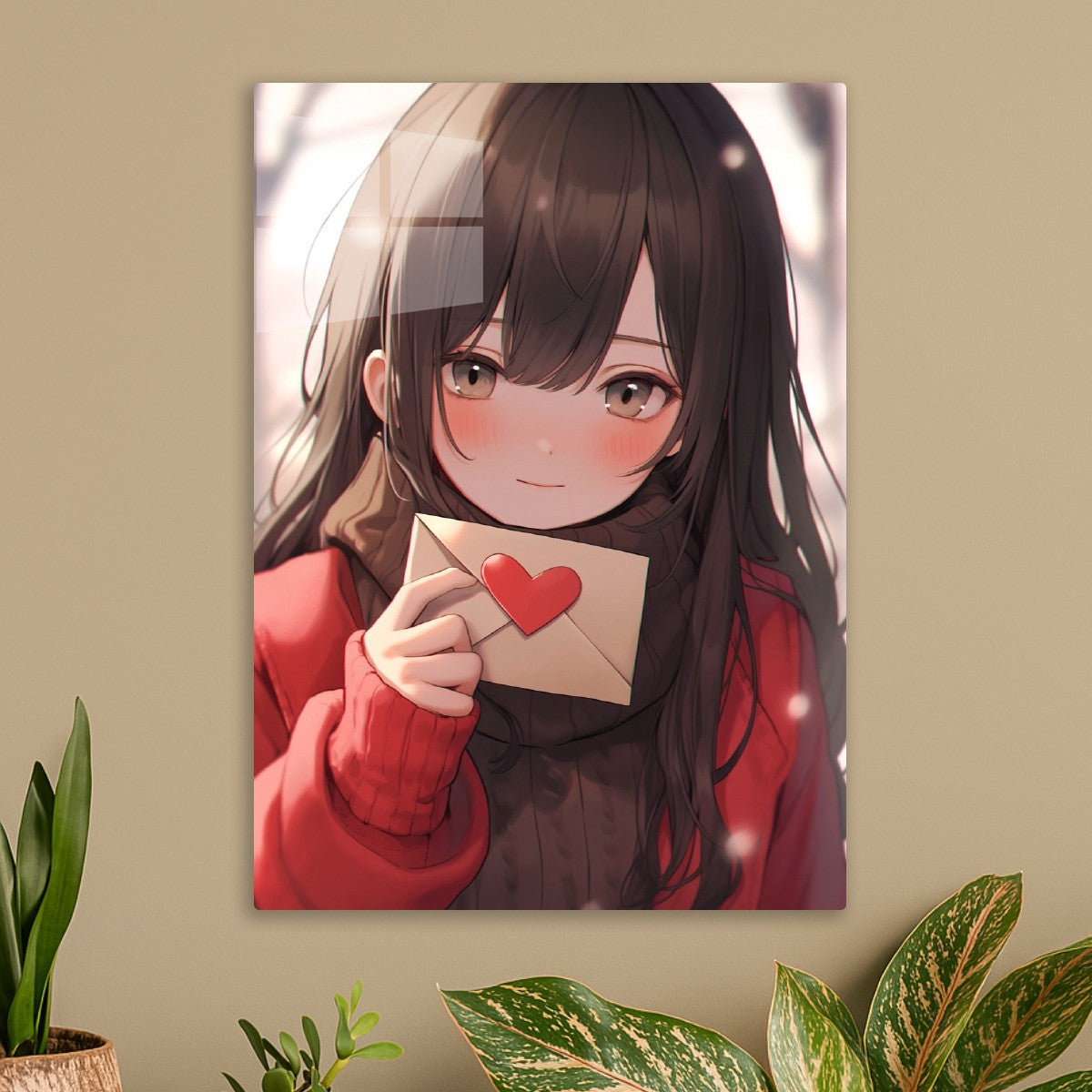 Anime Girl with red letter