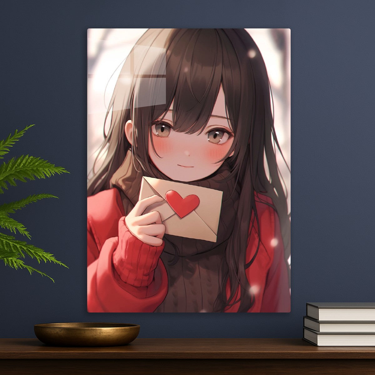 Anime Girl with red letter
