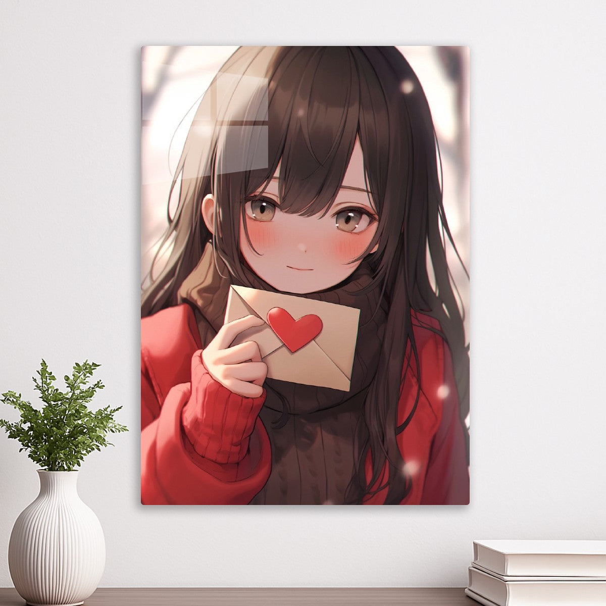 Anime Girl with red letter