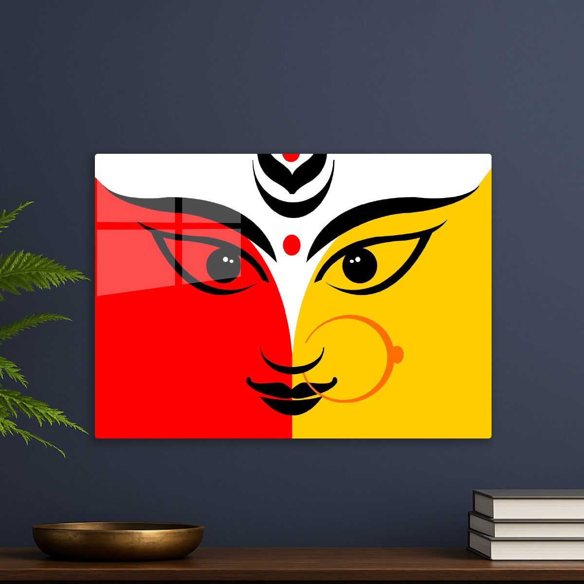 Artistic Hindu goddess Durga Face Celebrates