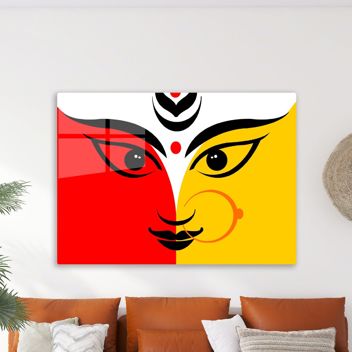Artistic Hindu goddess Durga Face Celebrates