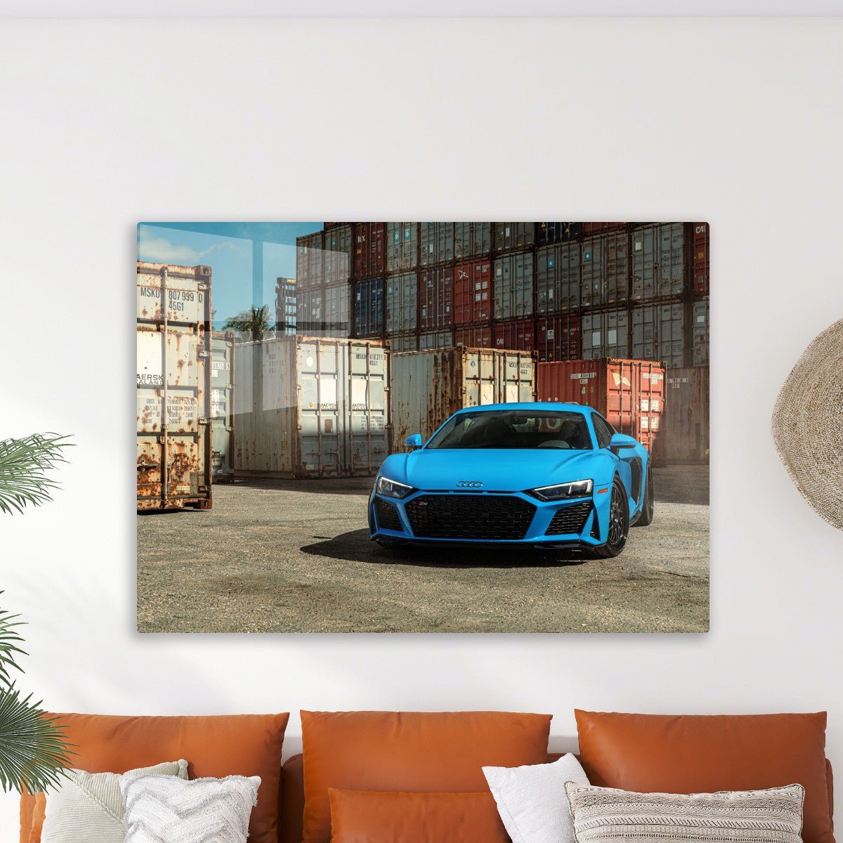 Blue Audi R8 in Industrial Set