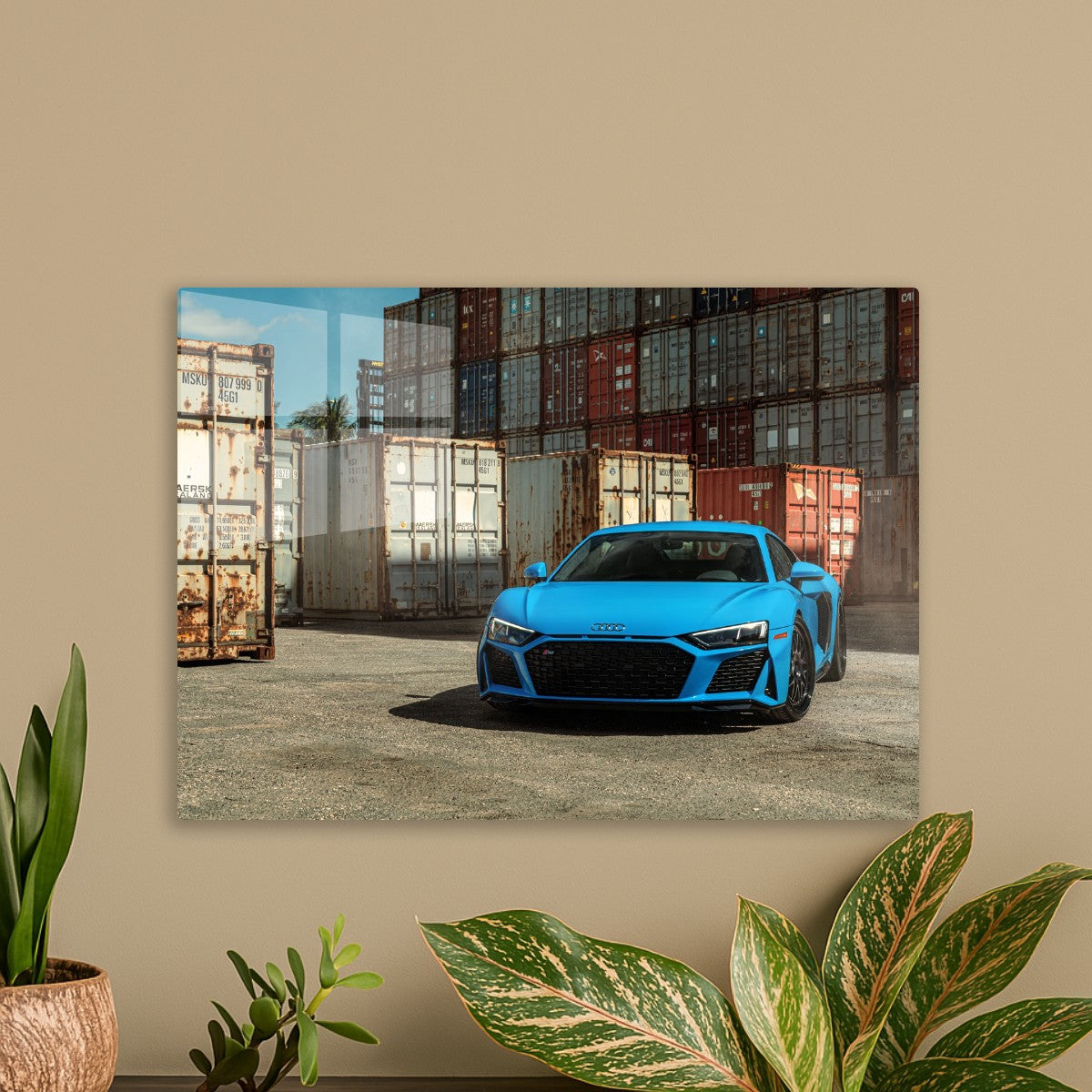 Blue Audi R8 in Industrial Set