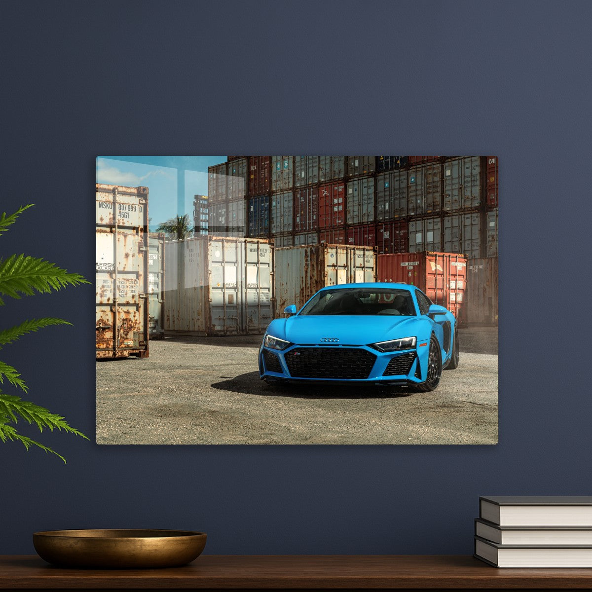 Blue Audi R8 in Industrial Set