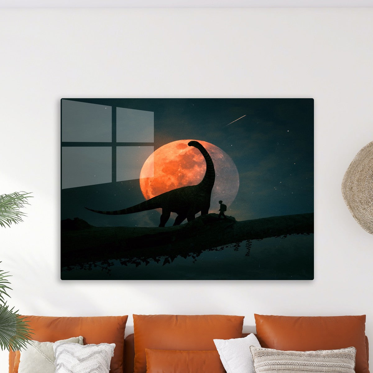 Dinosaur kid discover moon 