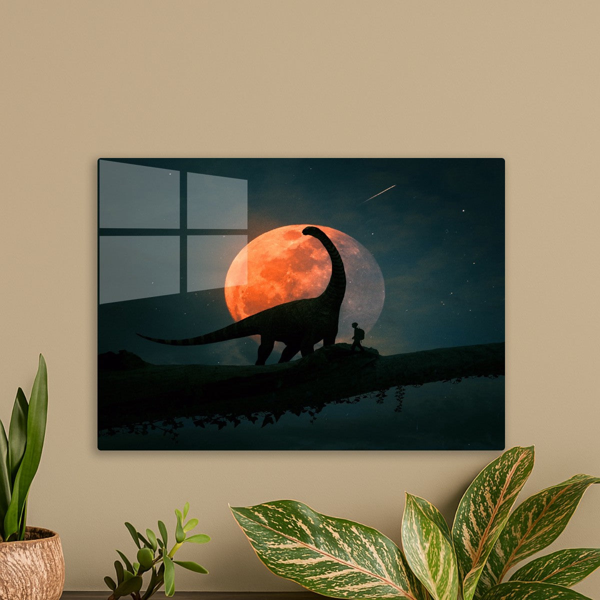 Dinosaur kid discover moon 
