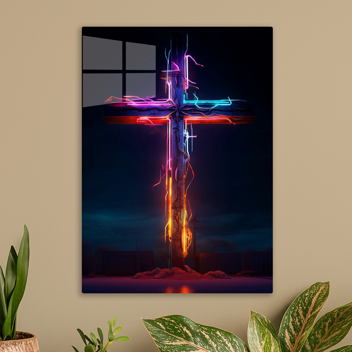 The Electric Cross Glowing