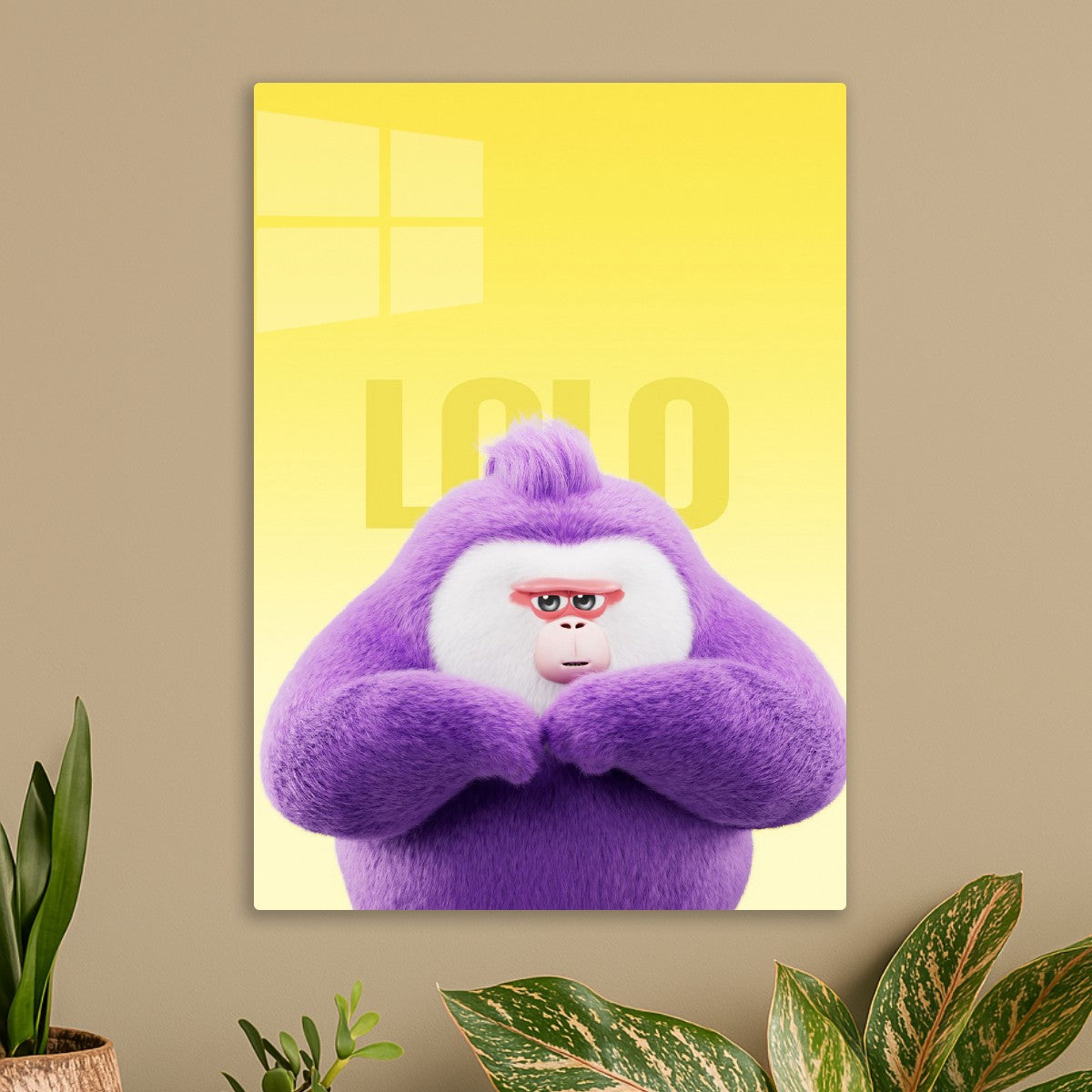 Cute purple gorilla