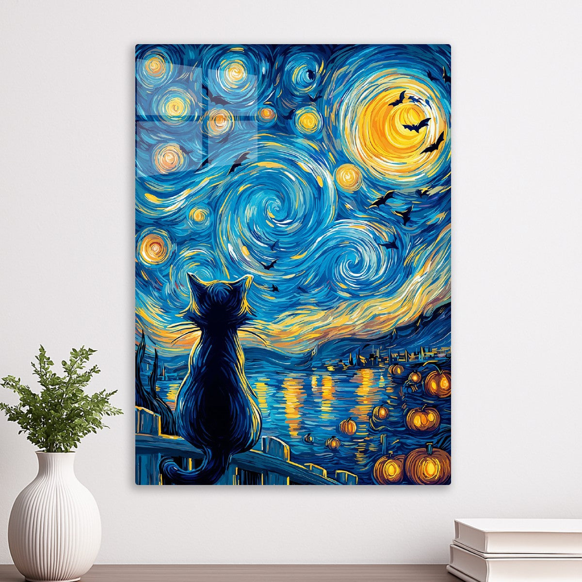 Starry Gaze of the Black Cat