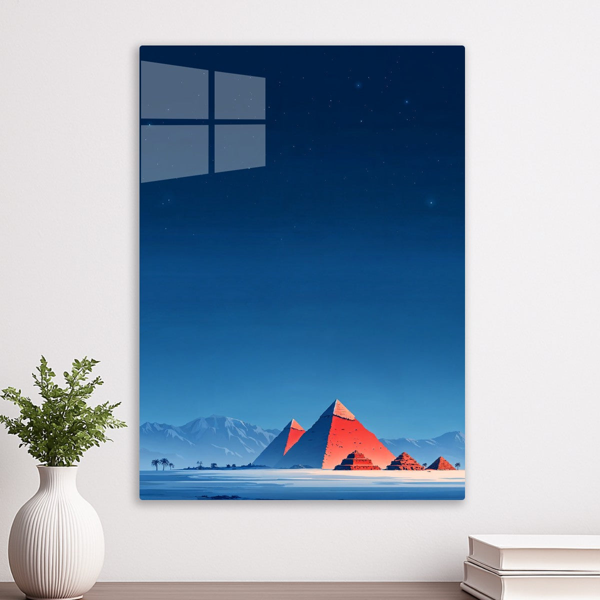 Pyramids Under Starlit Sky