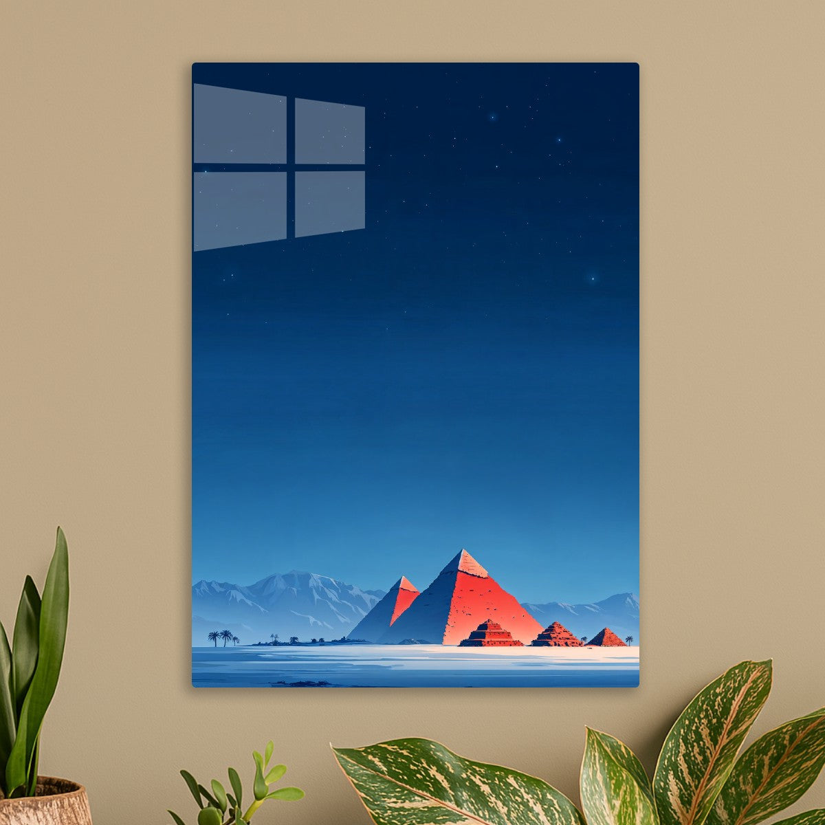 Pyramids Under Starlit Sky