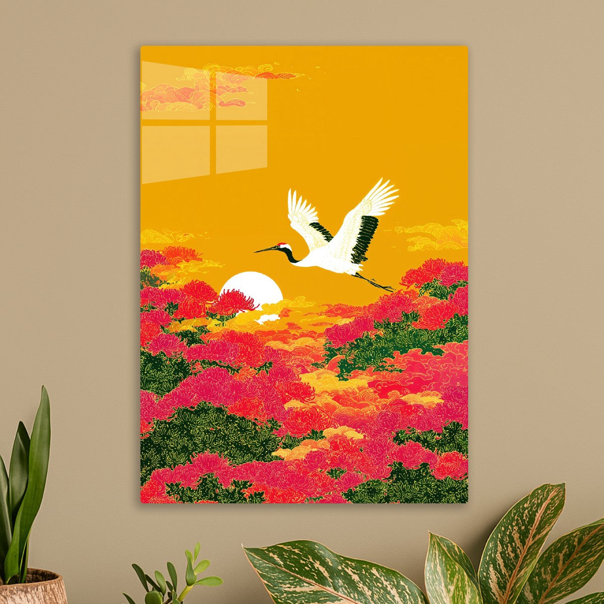 Cranes & Chrysanthemum Sky