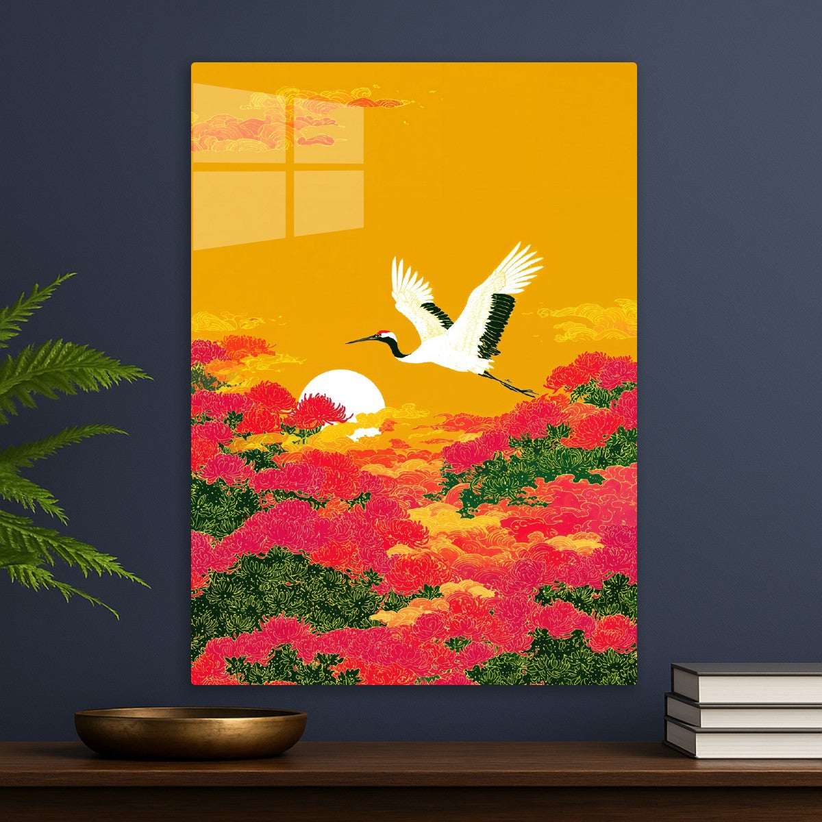 Cranes & Chrysanthemum Sky