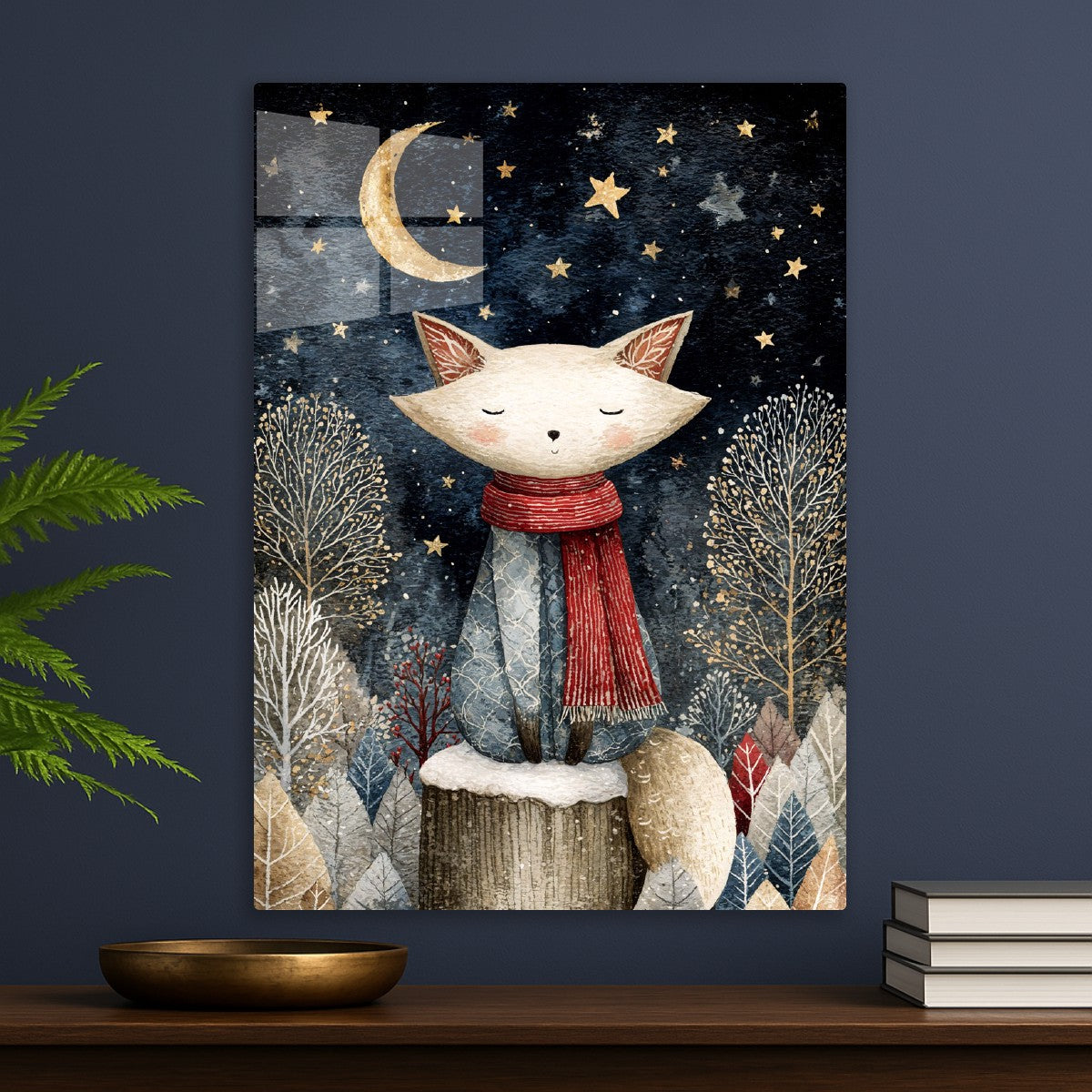 Fox Under Starry Sky