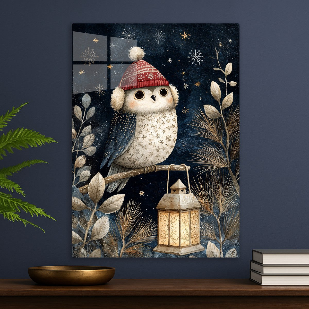 Winter Owl with Lantern