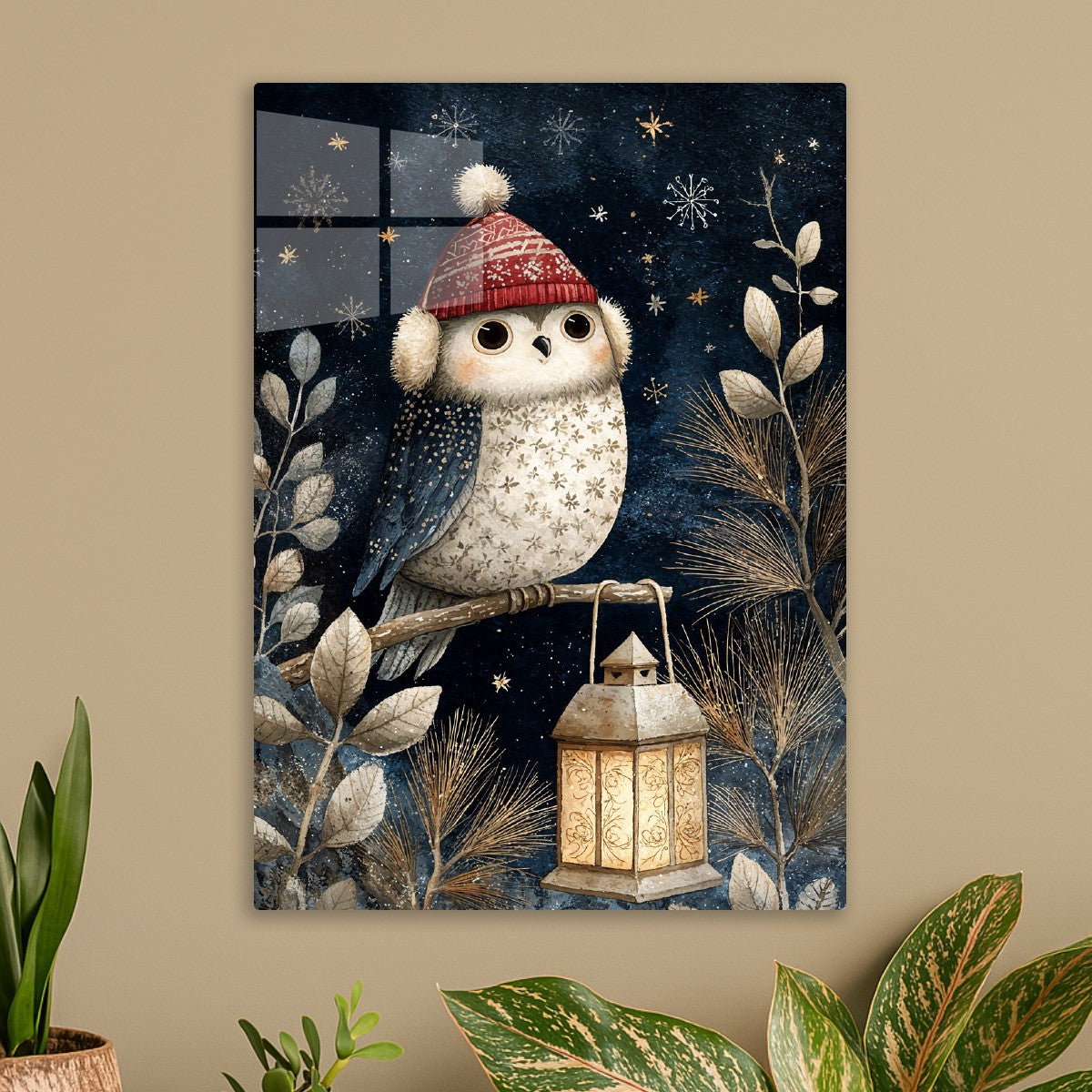Winter Owl with Lantern