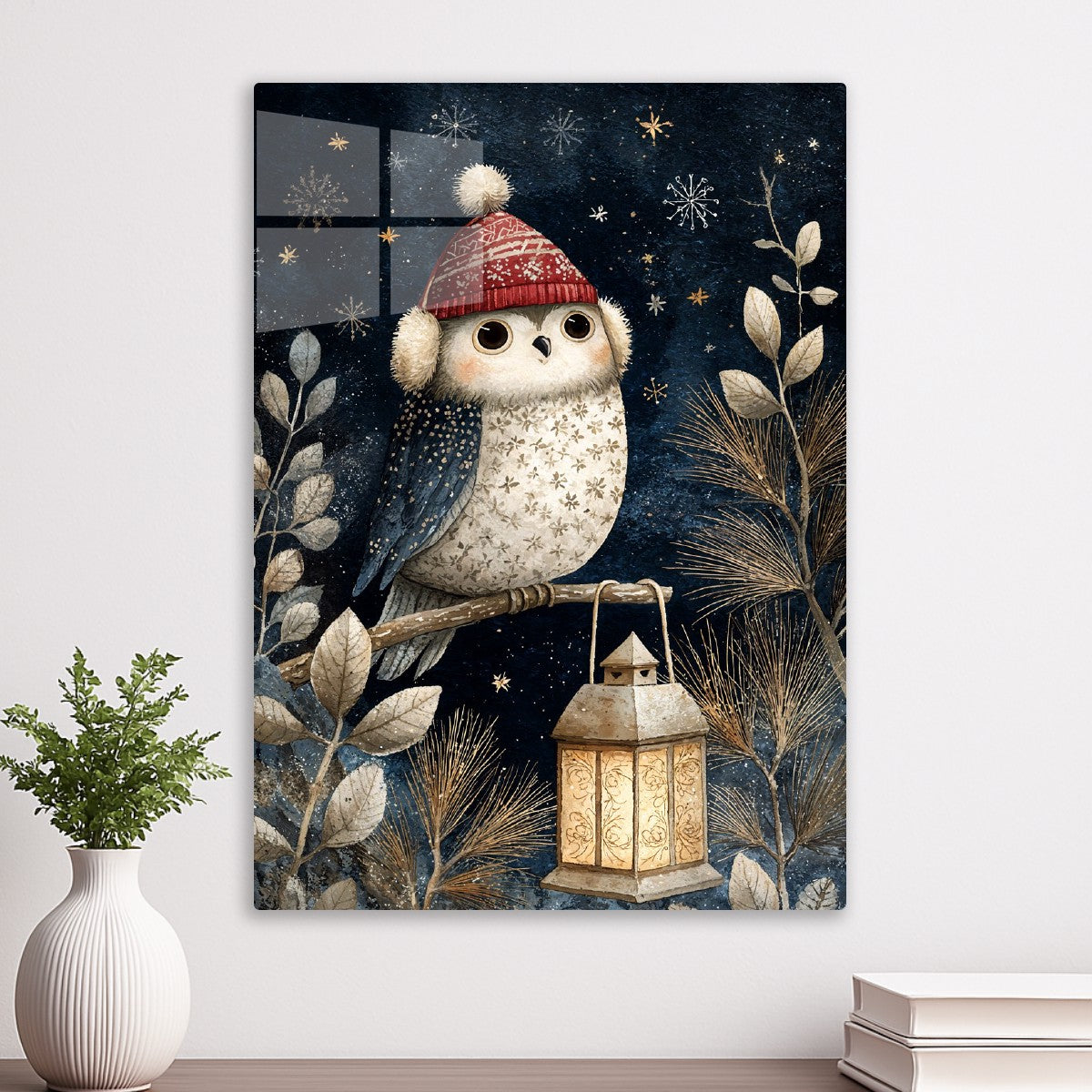 Winter Owl with Lantern