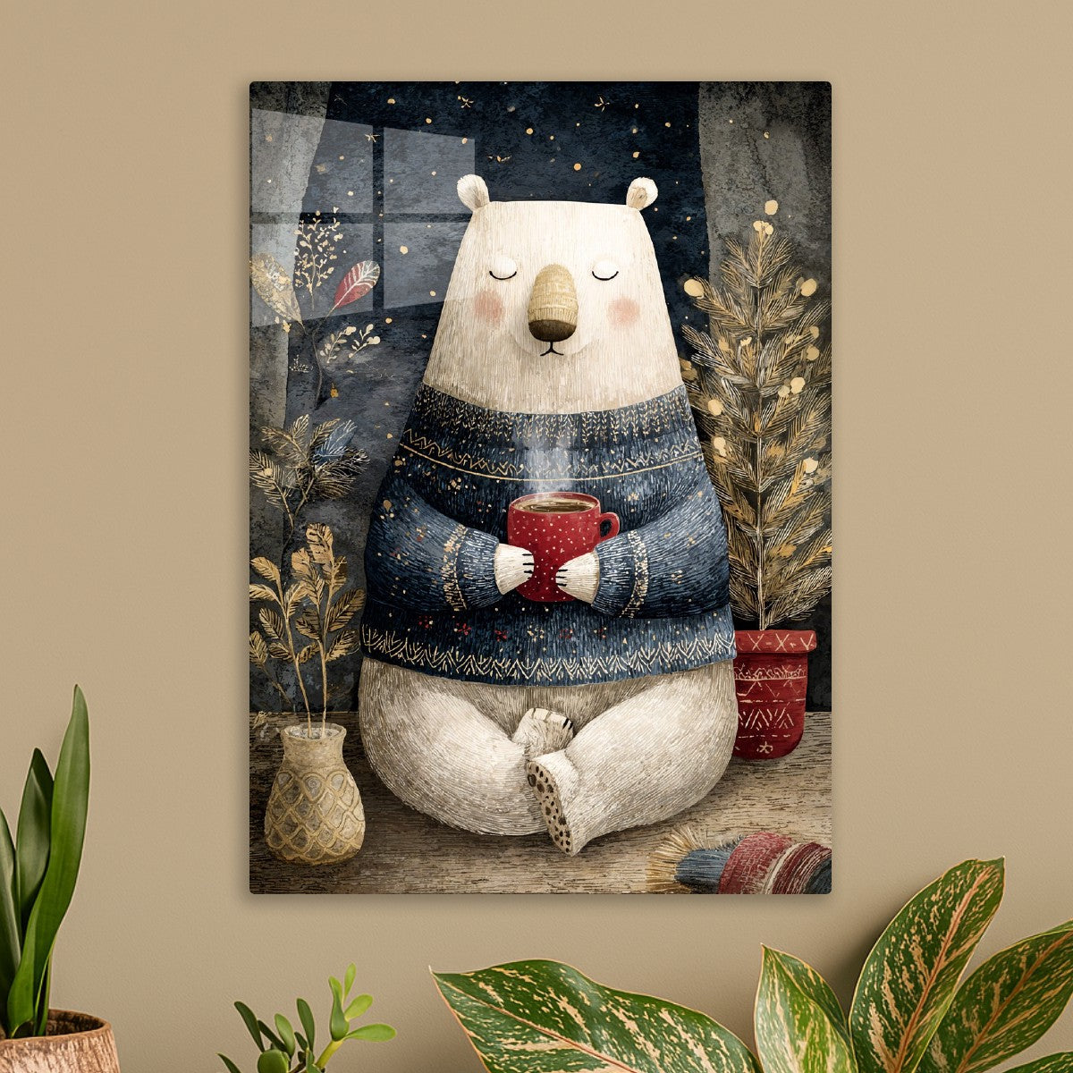 Cozy Bear with Hot Cocoa