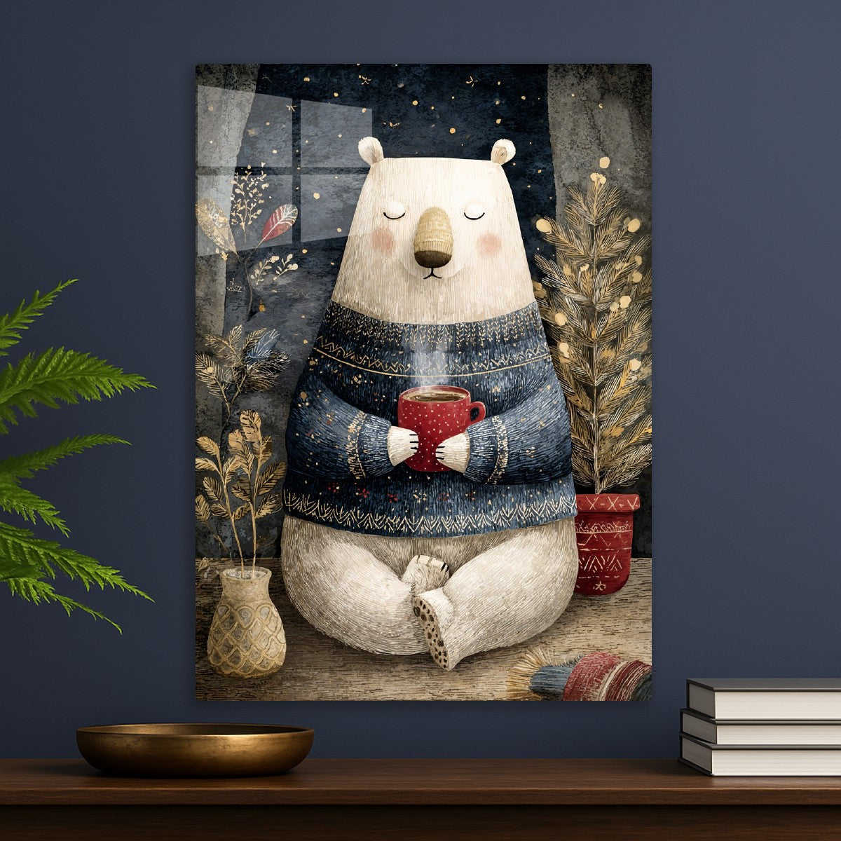 Cozy Bear with Hot Cocoa