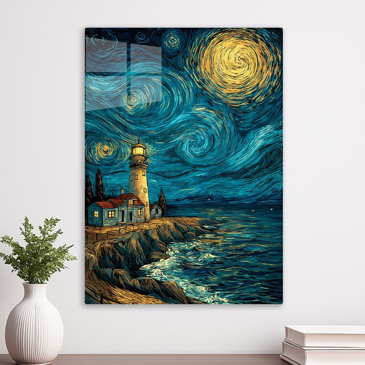 Starry Lighthouse Coastline