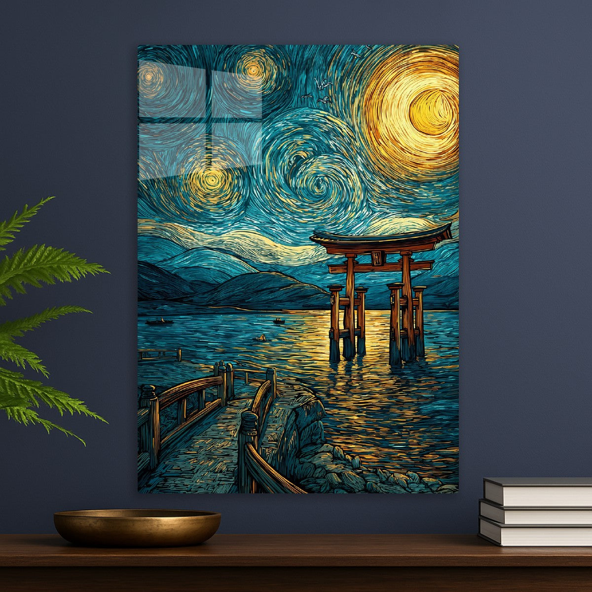 Torii Under Swirling Sky