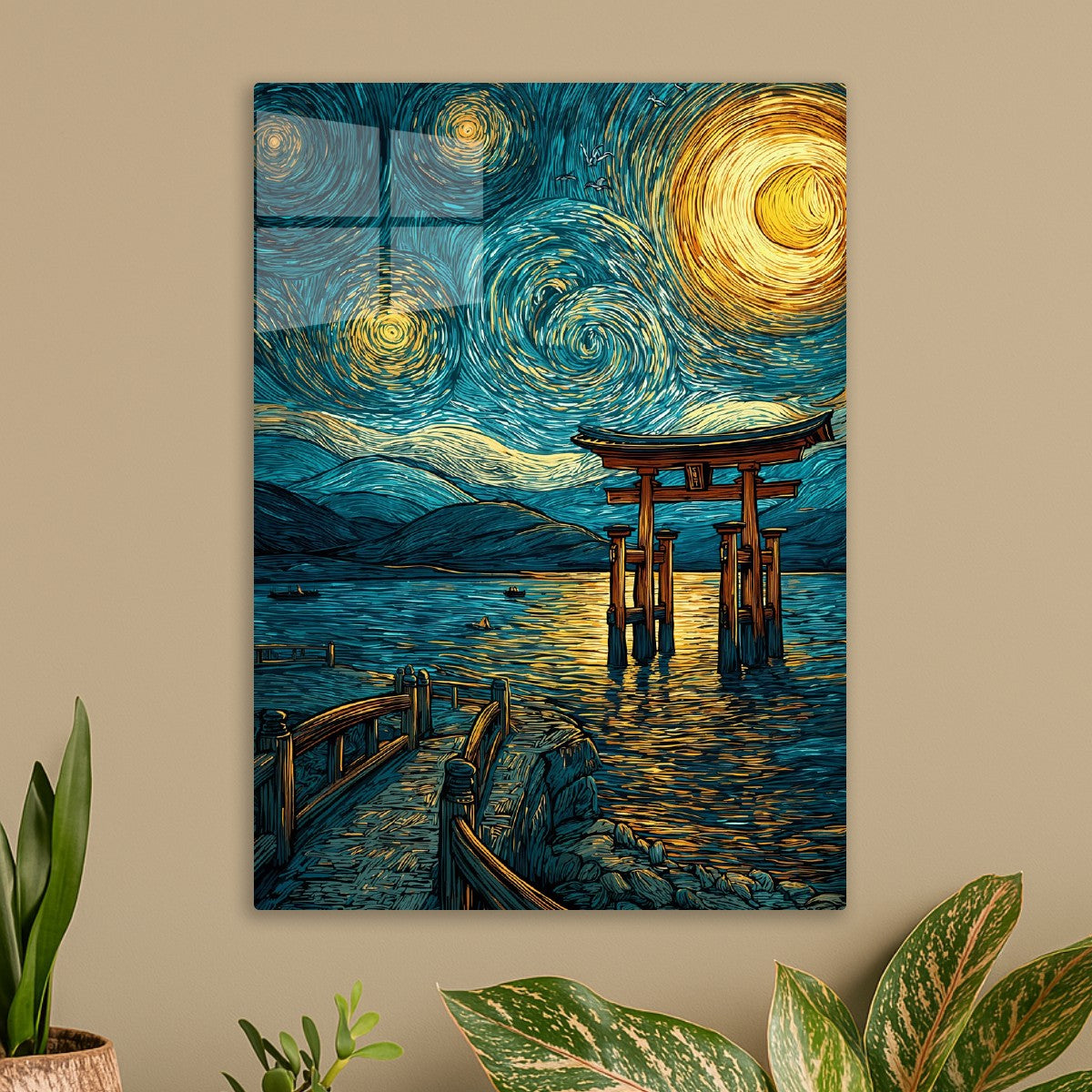 Torii Under Swirling Sky